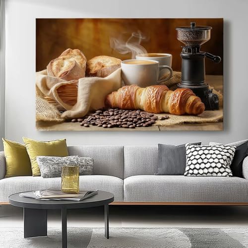 Cuadro sobre Lienzo Comida Café Realista Lienzo Pintura Poster Imagen Foto cuadros Beige marrón decorativos cuadros decoracion salon modernos Sin Marco 40l x30an cm
