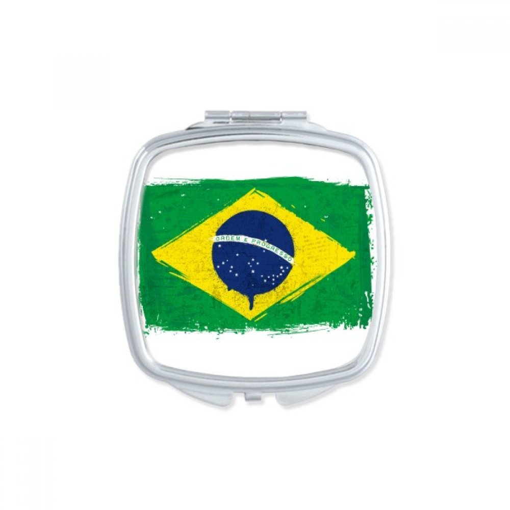 Miroir de poche Brésil avec logo de la Coupe du Monde maquillage carré multicolore