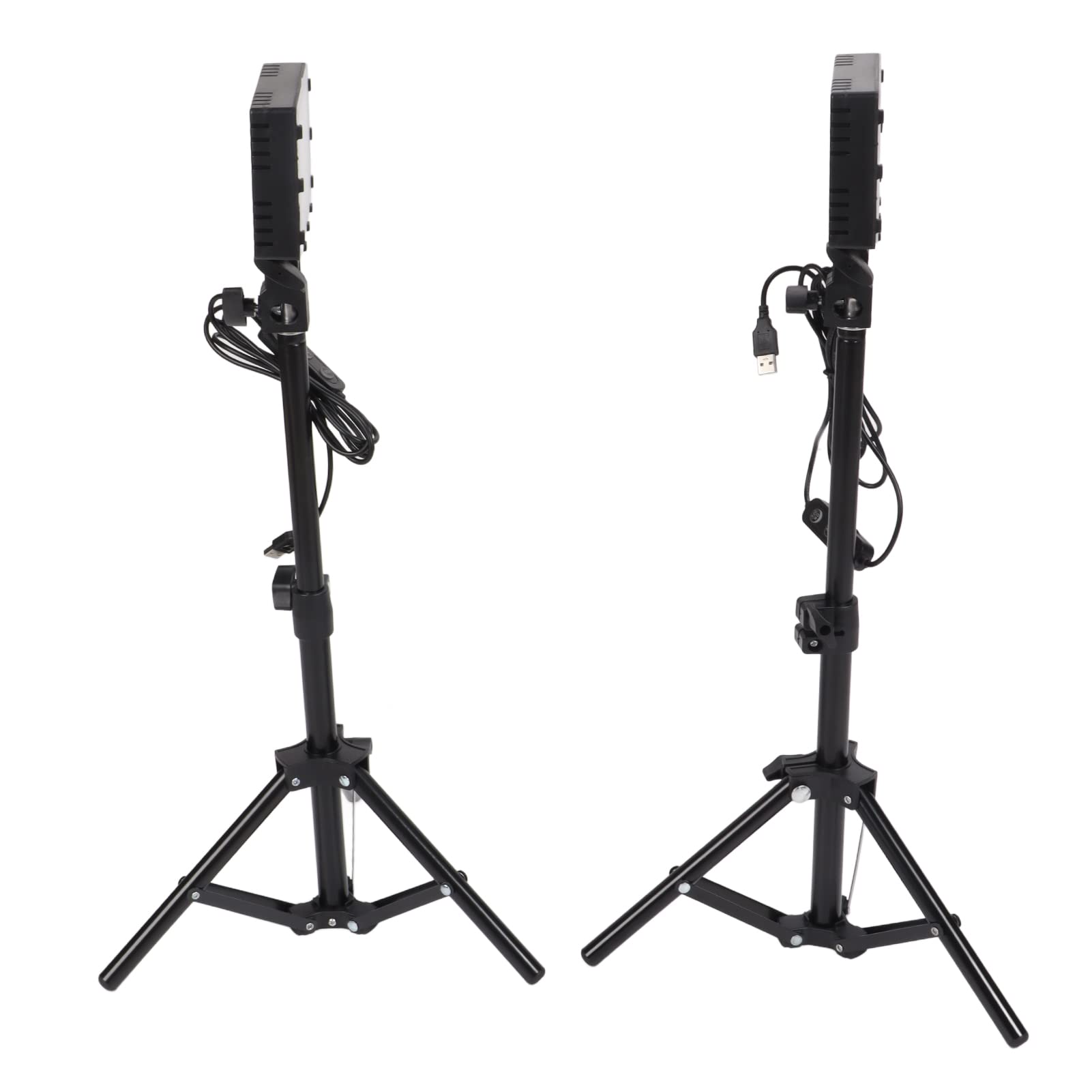 Regulowana Lampa Wideo LED USB z Mini Statywem do Transmisji Strumieniowej na żywo Vlogów, 144 szt. X 2 Koraliki, Przenośne Oświetlenie Kamery do Powiększania, Czarna