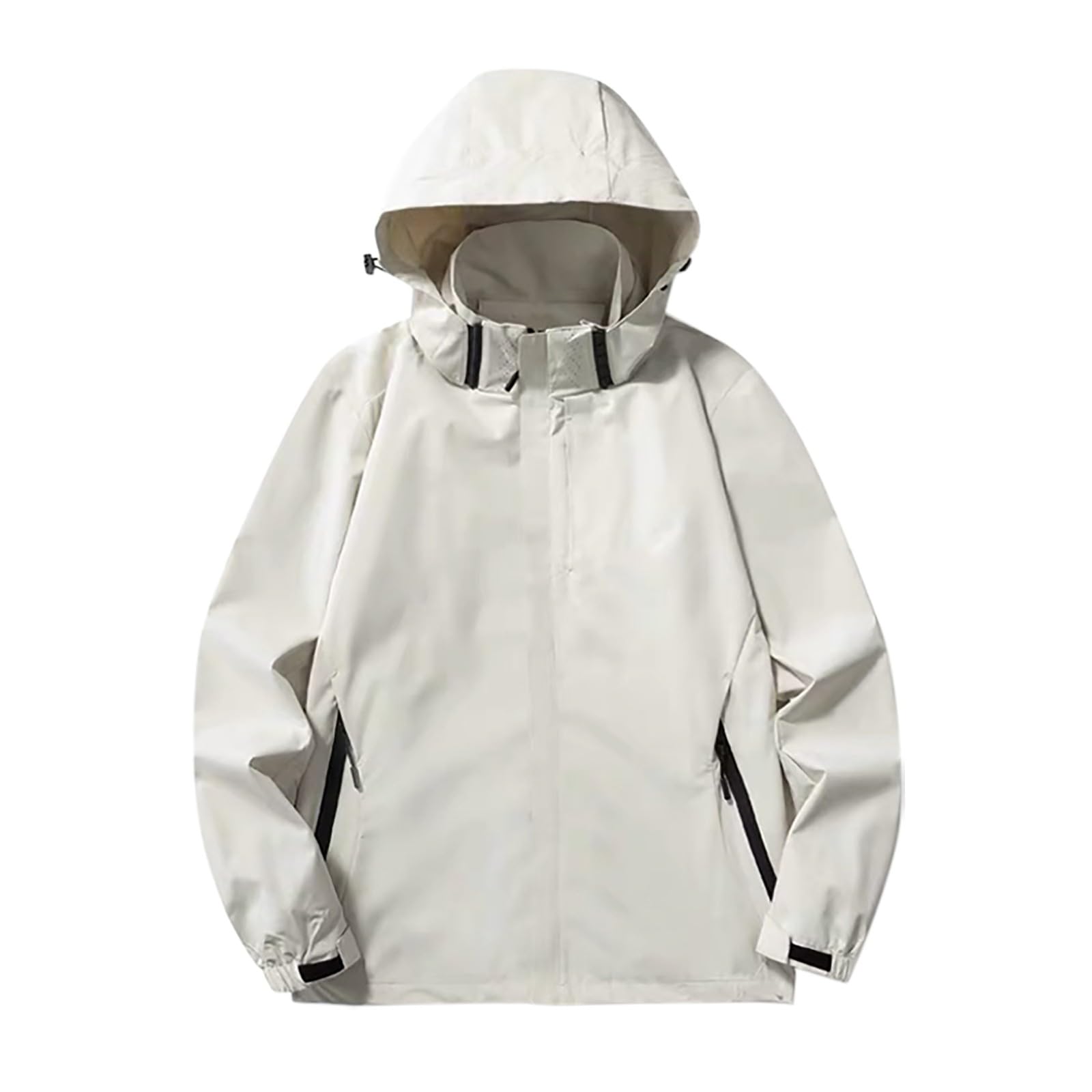 Veste Imperméable Homme En PU - Capuche Amovible, Coupe-Vent, Multi-Poches - Blouson Rétro Texture Mate - Pour Travail, Randonnée, Quotidien