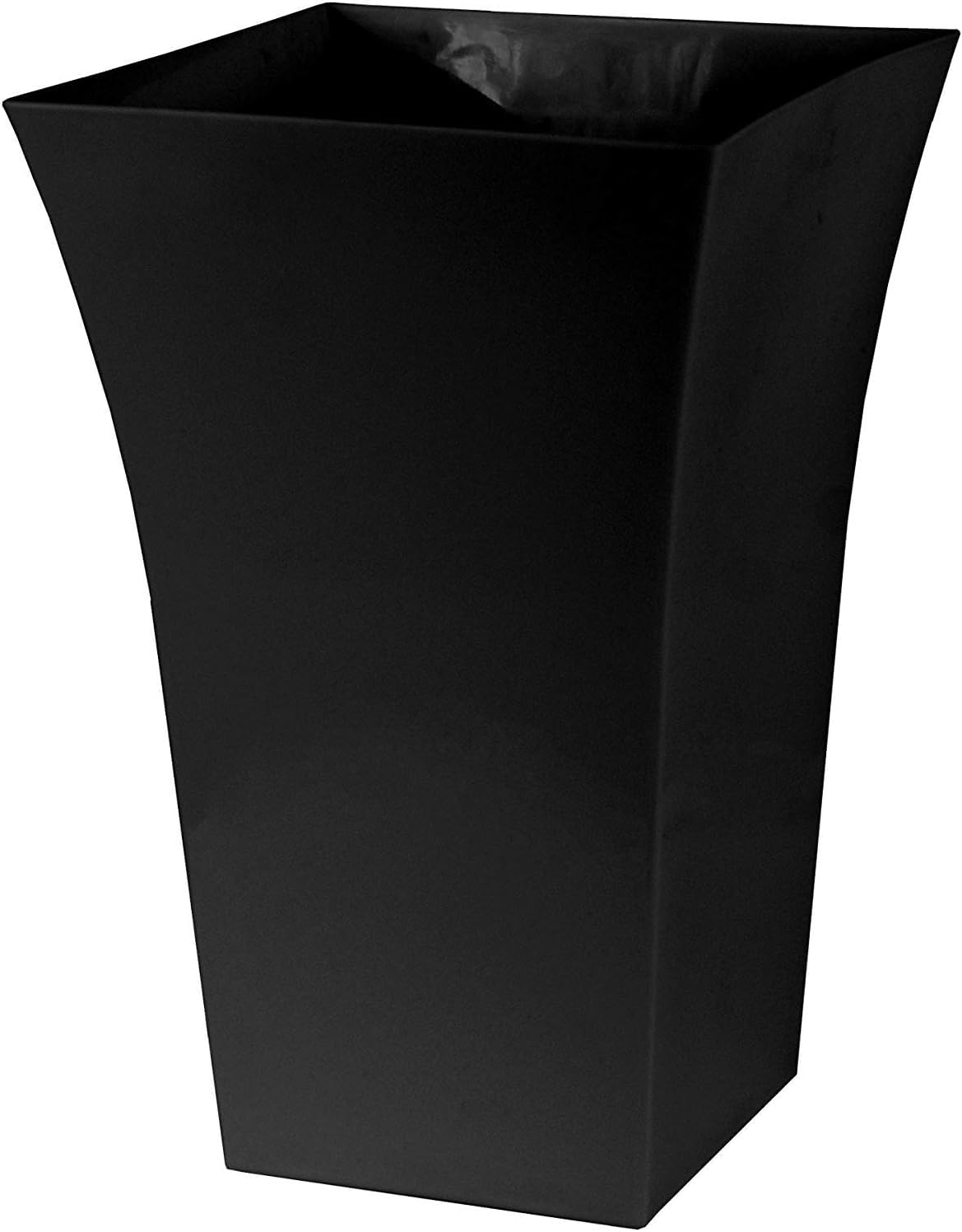 Muddy Hands Tall Square Plastic Plant Pot Cover – Modern Indoor Tree & Flower Planter Holder for Houseplants, Palms & Decorative Plants – No Drainage Holes (Single - Large, Black)