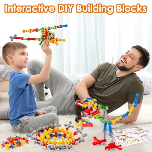 Image of Kids STEM Building Toys for 3 4 5 6 7 8+ Year Old Boy Girl Birthday Gift, 110 Pcs Educational Building Blocks for Kids Ages 3-5 5-7 4-8 6-8, Preschool Stem Kits Engineering Creative Activities Games