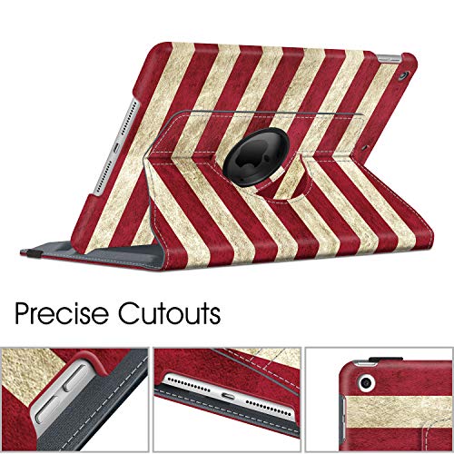 Image of Fintie Rotating Case for iPad 9th Generation (2021) / 8th Generation (2020) / 7th Gen (2019) 10.2 Inch - 360 Degree Rotating Stand Cover with Pencil Holder, Auto Wake Sleep, US Flag