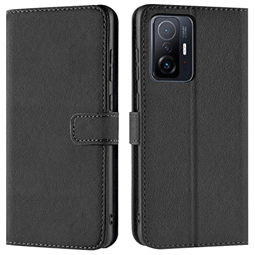 Verco Wallet Case for Xiaomi Mi 11T Book Cover for Xiaomi 11T Pro with Magnetic Closure compatible with Xiaomi Mi 11T / 11T Pro Flip Case with Card Slots Faux Leather - Black