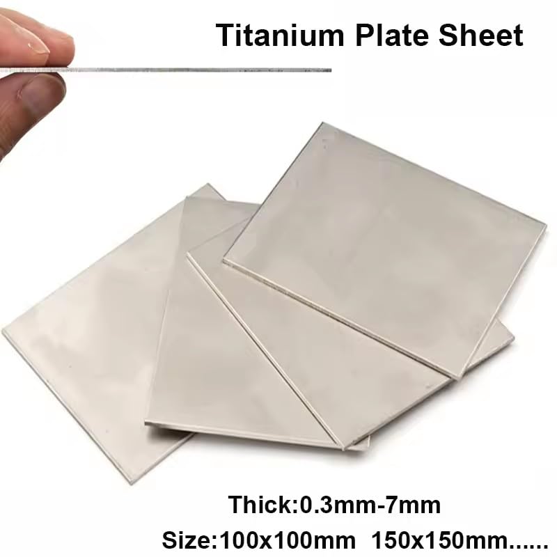 1pcs Titanium Plate Sheet Thickness 0.3mm- 7mm,100X100mm 150x150mm Titanium Metal Plate Gr.2 (3x100x100mm)