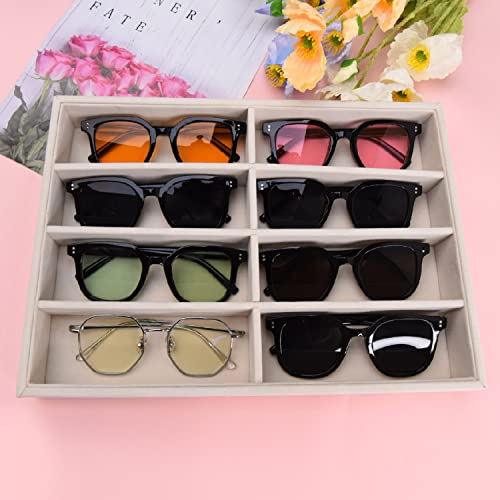 Jeteho LRSUWXACG0 Sunglasses Organizer Storage Velvet Jewelry Tray Glasses Holder Organizer Glasses Organizer Sunglasses Holder Eyeglasses Holder Sunglasses Display Velvet Tray thumb #5