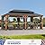 Modern Shade The Horizon Permanent Hardtop Gazebo 12' x 20' w/ 4 LED Lights, Outdoor Gazebo w/Galvanized Steel Double Roof, Patio Gazebo w/Decor Hooks, Mosquito Nettings, Wood-Looking
