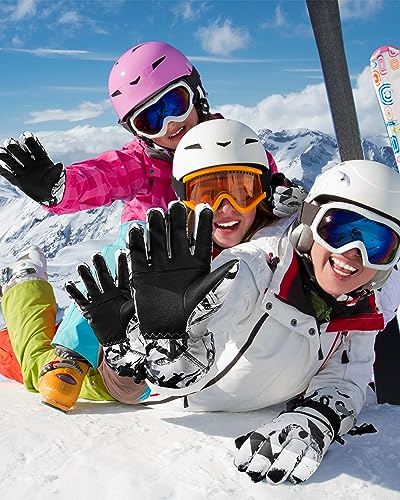 TOBEHIGHER Winter Ski Gloves - 5-Finger Waterproof Winter Gloves, Snowboarding Gloves, Touchscreen Ski Gloves Men