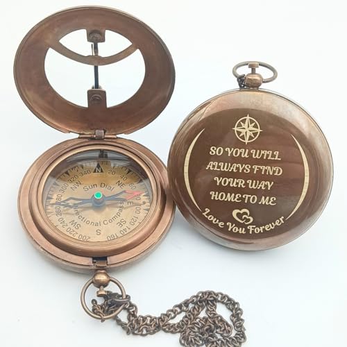 Brújula reloj de sol personalizada de latón 3 pulgadas miniatura 4