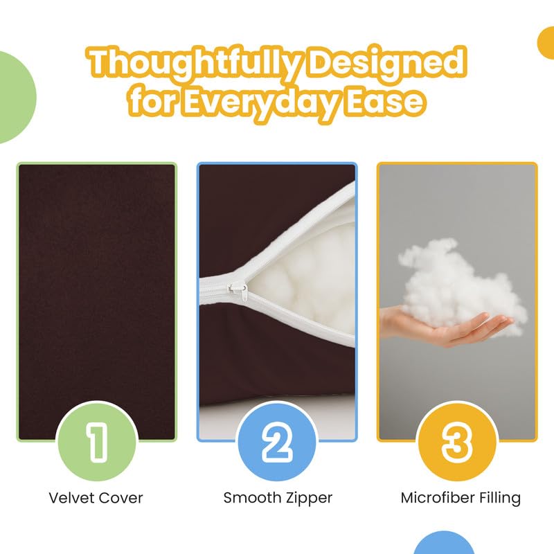 Image of Pregnancy Pillow for Women | Maternity Pillow for Pregnant Women & Newborn Feeding | Full Body Support for Back, Hips, Legs & Belly | Ergonomic Design | Polycotton Cover | Dark Brown