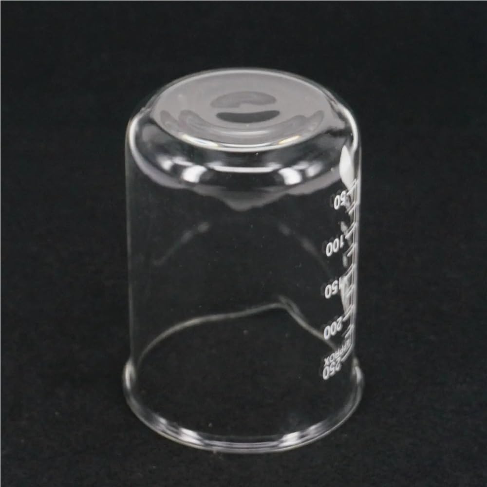 Messbecher aus Borosilikatglas 3.3 für Chemielabor, transparenter 250-ml-Becher, verdickte Becher mit niedriger Form und Ausguss