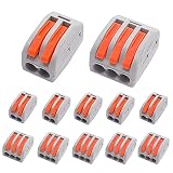 smseace 100Pcs Lever Wire Connectors .Conductor Compact Electrical Connectors 2/3 (50 Each) Quick Co