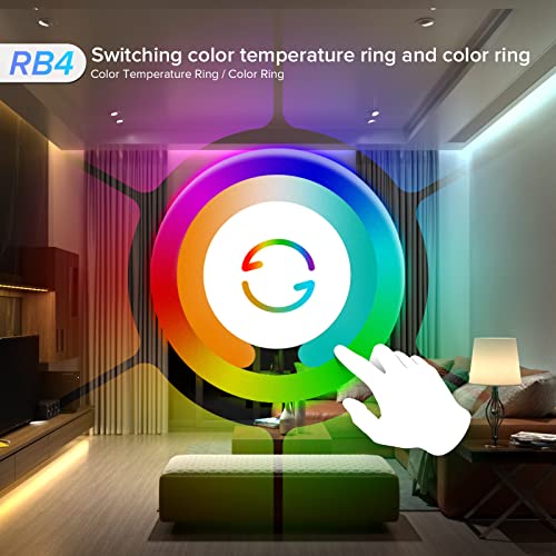Image of BTF-LIGHTING RB4 2.4G Wireless Touch RF Remote for PWM or SPI RGBCCT LED | 4 Zone Control, Match with SP530E SP630E SP633E SP634E SP638E SP639E SP63BE, Support COB SMD Chasing LED Strip For Smart Home