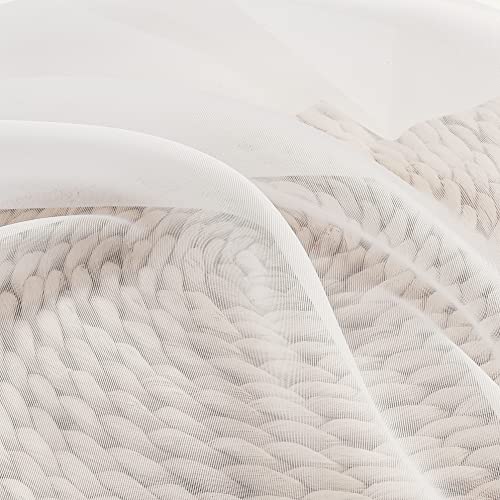 Image of Chyhomenyc Ivory Sheer Valance for Windows, 42Wx12L, 2 Pack | Light Filtering Voile Soft Airy Topper Small Window Treatment Rod Pocket, Living Room Bedroom Laundry Basement