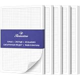 Fantastino® Block Notes A5 a Quadretti - 5 Pezzi. 250 Fogli (50 per Blocco) Carta Premium 90 g/m². Fogli per Appunti, con Bordo e Blocco a Strappo per Ufficio, Casa, Scuola, Università.