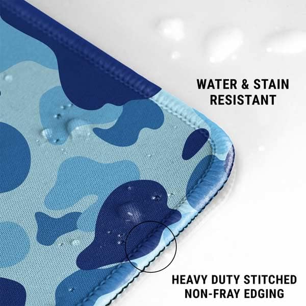 Vista 23 de Skinit Alfombrilla de mouse grande para juegos, diseño de camuflaje de dientes de tiburón con bordes cosidos, impermeable, base de goma