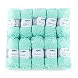 50 % hochwertige Merinowolle Gründl Classico, Vorteilspack 10 Knäuel à g Handstrickgarn, Schurwolle (Merino Superwash), 50% Polyacryl, Mint, 30 x 32 x 8 cm