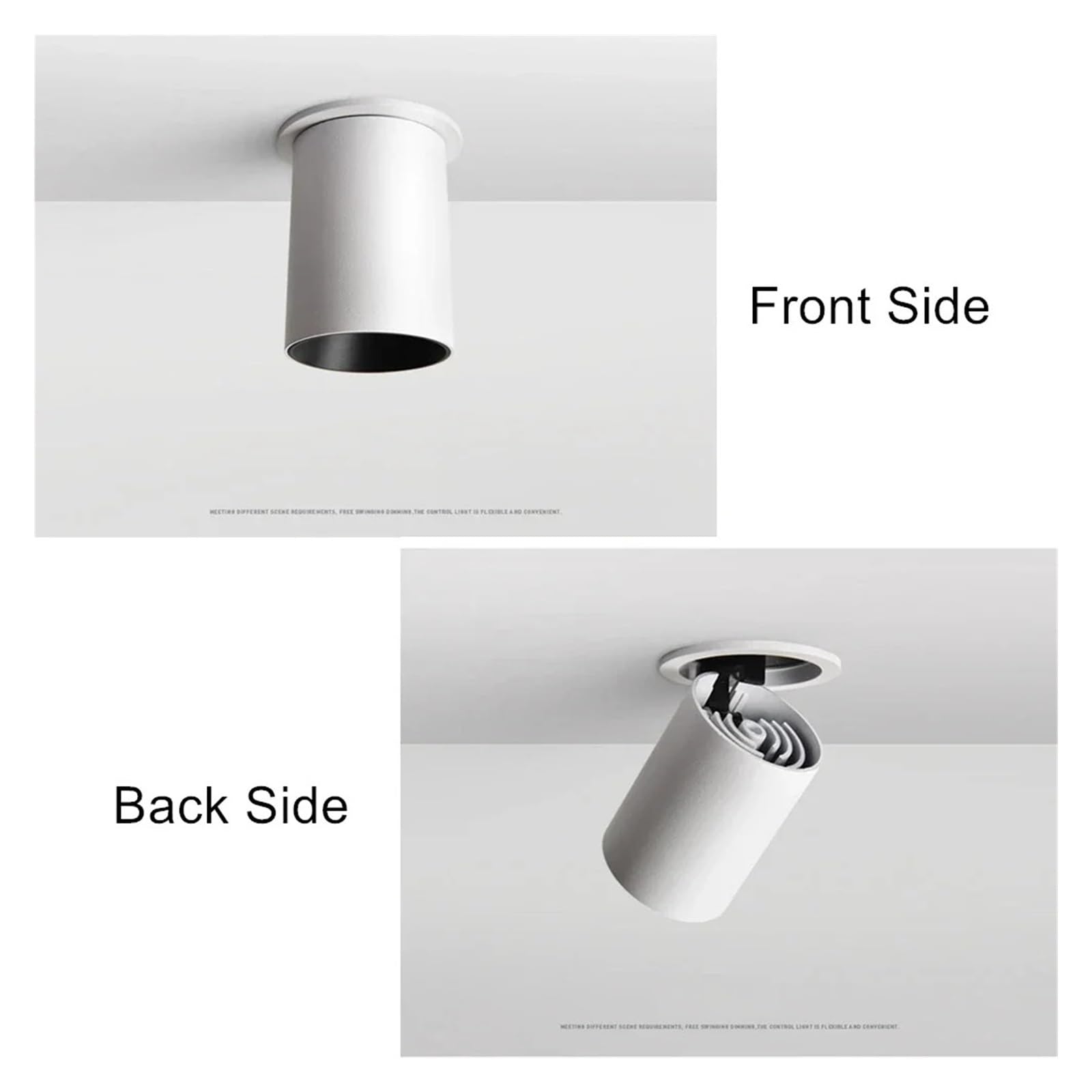 eufeifeiegds Eingebaute LED-Downlight-Deckenleuchte, faltbar und drehbar, 7 W/12 W, for Wohnzimmer, TV-Wand, Flur oder Decke, COB-Downlight(7W No Dimmable,WHITE_COLD WHITE)