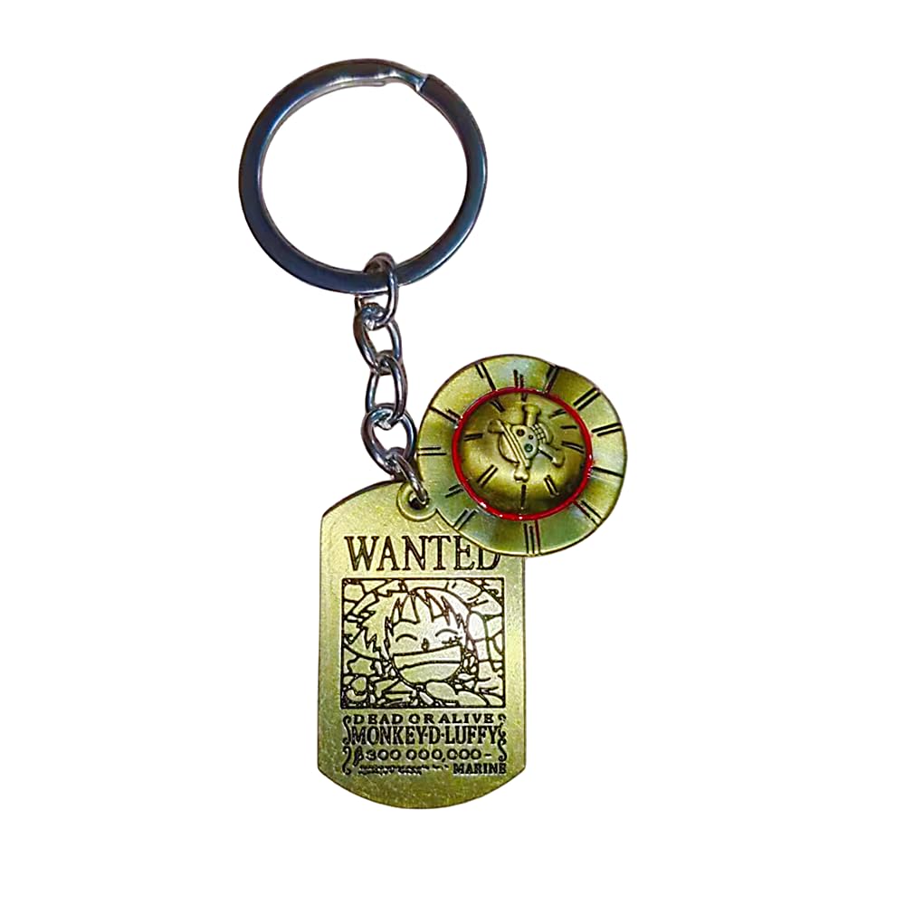 ZeeDaAnime One Piece Keychain Luffy Straw Hat Key Chain