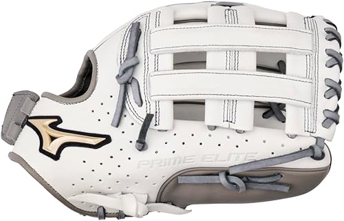 Miniatura 3 de Mizuno Prime Elite - Guante de sóftbol para lanzadorOutfield Fastpitch de 12.5 pulgadas  Fastpitch FIELDERS MITT  RH Blanco-Gris