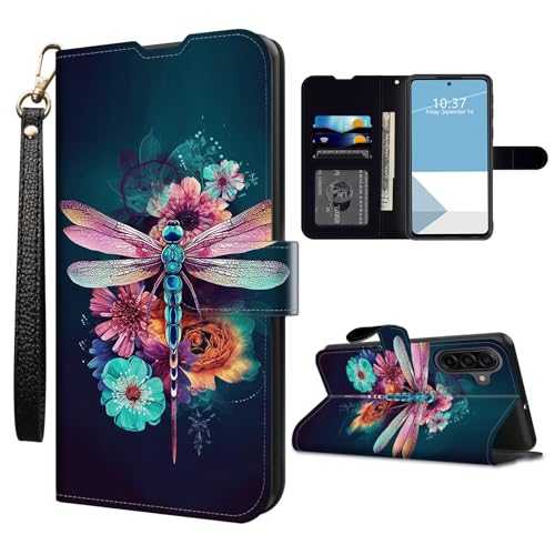 WZCJDHMJ Samsung Galaxy A17 5G �E�H���b�g�P�[�X �N���W�b�g�J�[�h�z���_�[�t�� ���O���\�ȃ��X�g�X�g���b�v�ASamsung A17�p���C�t���b�vPU���U�[�d�b�P�[�X - �������g���{