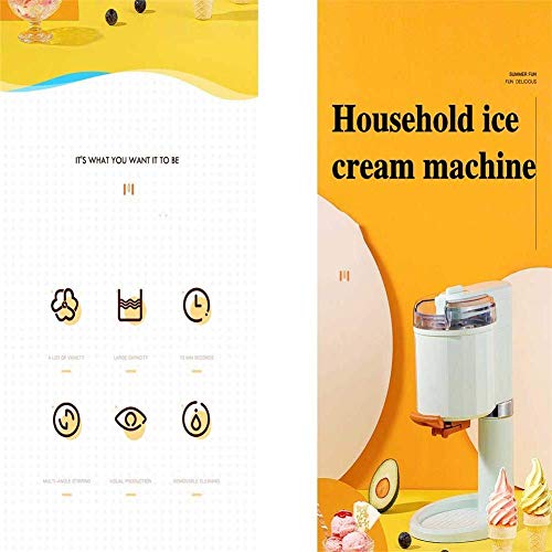AYDQC Gefrorene Frucht-Dessert-Maschine, Hausautomatische Eismaschine + 1L-Eiscreme-Maschinenküche, Eisrollemacher… – Bild 7