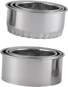 6-Piece Stainless Steel Dumpling Wrapper Mold Set Round Dumpling Cutters for Ravioli Wonton and Cookie Making for Home Baking and Cooking