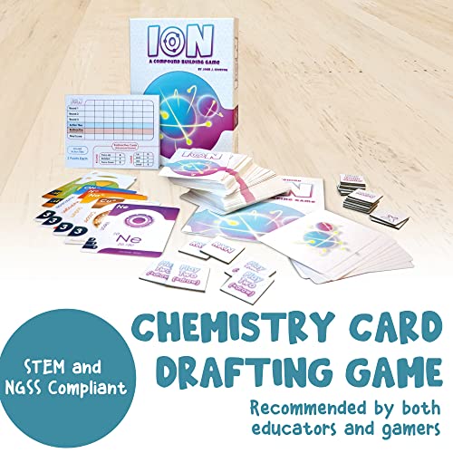 Genius Games Ion: A Compound Building Game (2Nd Edition) - A Chemistry Card Drafting Game About Cations, Anion, Noble Gases - Science Accurate Board Game For High School Students, Teachers And Adults #TOP6