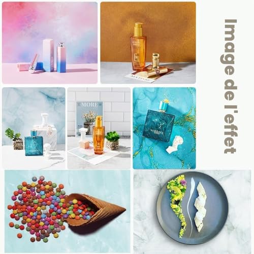 Kit de 11 Toiles de Fond pour Photographie Alimentaire : 11 pièces, 22 Motifs, Petit Produit de Fond de Table, Accessoires Plats pour Bijoux, Maquillage (40,6 x 29,2 cm) – vue 5