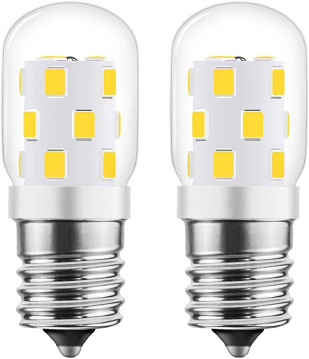 LED Microwave Light Bulb Under Hood 40W Equivalent, Dimmable E17 Base Bulb for Range Hood, Refrigerator, Oven, 3W 380LM 2700K Warm White, Replaces 8206232A, Pack of 2 (Warm White 2700K)