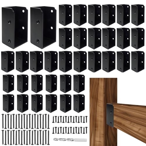 ITeVe.GD 36Pcs Deck Railing Brackets Connectors,Heavy Duty Steel 1.2 inch Thickness Concealed Brackets for 2"x4" (Actual 1.5"x3.5") Wood Posts for Deck Railing,Fence,Porch, Garden Pergola by ITeVe.GD - Used condition - US$83.99