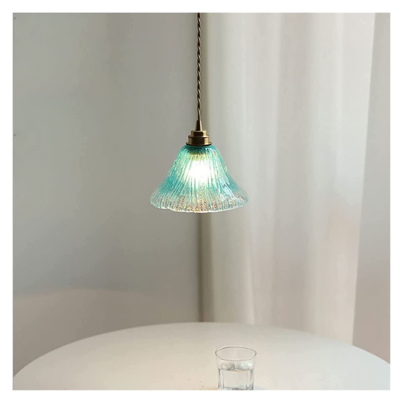 Prostota Kolorowa szklana lampa wisząca do lampki nocnej Gradientowa szklana oprawa sufitowa do wyspy kuchennej Lampa wisząca do lampy Foyer 7in (niebieski/zielony) Present