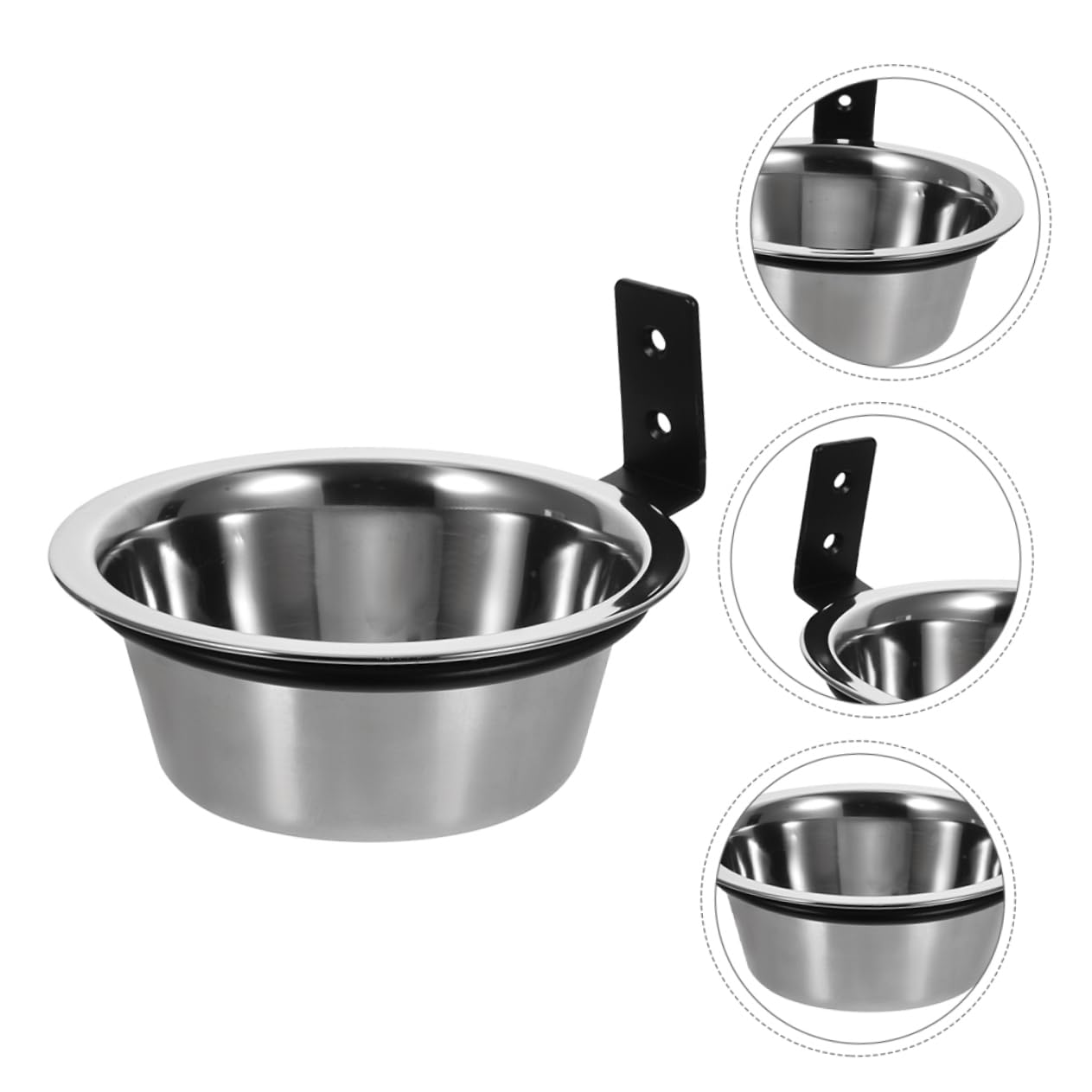 Gamelle Murale Surélevée pour Chien en Acier Inoxydable, 2 Pièces