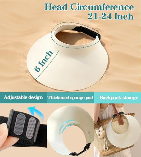 Sombrero de sol para mujer con ala ancha ligero miniatura 5