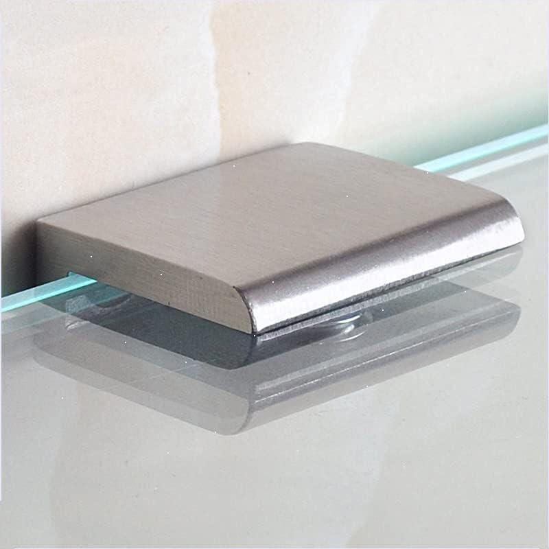 Glass Railing Post Silver Clamp Glass Floor Clamp Cabinet Clamp Balustrade Post Railing Clamp Glass Shelf Clamp(Mirror)