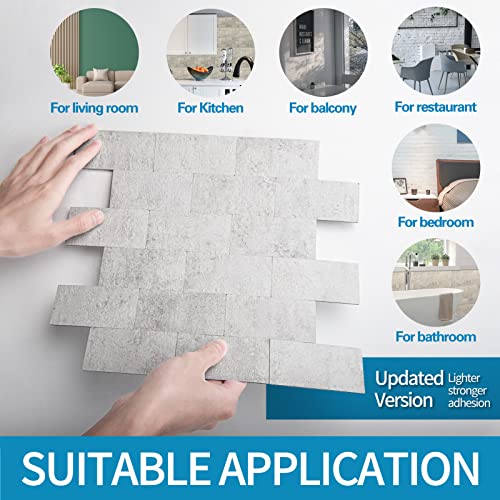 Image of Art3d Peel and Stick Backsplash, Stick on Wall Tile, 10-Pack, Natural White
