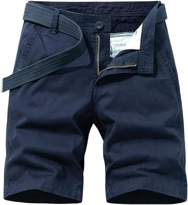 Men's Summer Casual Solid Cargo Shorts Cotton Tactical-Style Outdoor Breathable