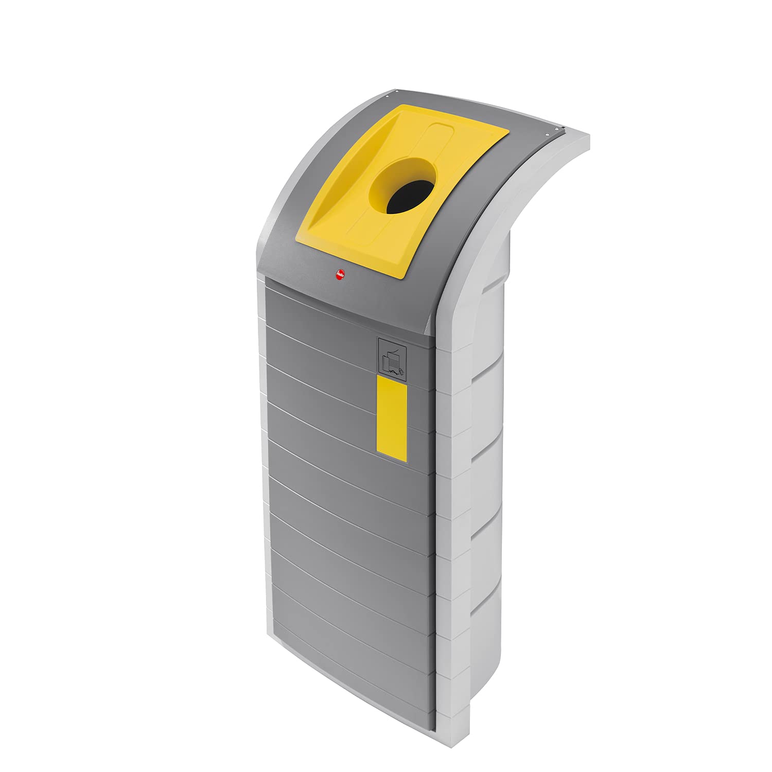Hailo ProfiLine WSB Design XXXL Wertstoffsammler - 1 x 120l - schlagbeständiger Sammelbehälter aus technischem Kunststoff - Müllsackhalterung & Einwurfklappe mit 3 wechselbaren Einsätzen - grau | Volumen 120 l, inkl 3 Deckeleinsätze, grau