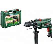 Bosch Home and Garden Bosch Trapano Elettrico a Percussione EasyImpact 600 (600 W, in Valigetta), Verde, 1, 2 pollice