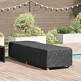 Wasserdichte Stoff Lounger Abdeckung mit Tragetasche, Uni Schwarz 74x210x40 cm, für Garten und Terrasse, modernes Design, einfache Reinigung