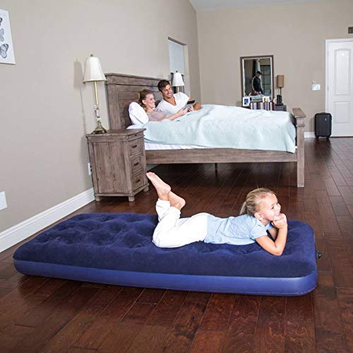 Image of Polyvinyl Chloride (PVC) Flocked Pvc Air Bed King Size Navy Blue (185X76X22 Cm) 67000, Single