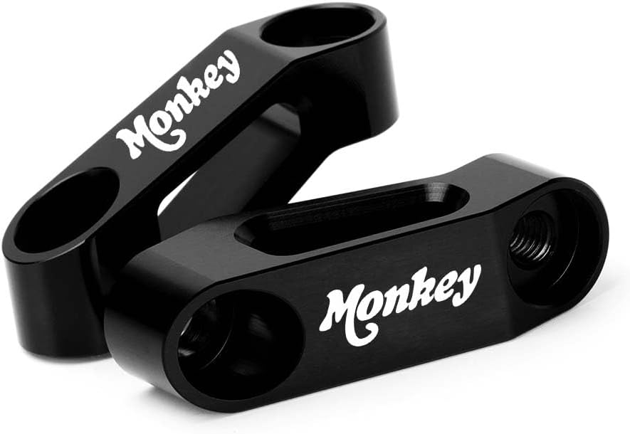 Modeer Compatible with Monkey 125 / Z125 Any year Motorcycle Rearview Mirror Risers Extenders monkey 125 Accessories (black)