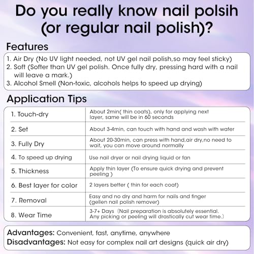 GELLEN Nail Polish Set, Nude Red Brown Quick Dry Traditional Regular Nail Polish Fall Winter 6 Colors Set for Fingernails Toe Nails Acrylic Natural Nails Home Salon, Non UV Gel, Hema Free, Non-toxic