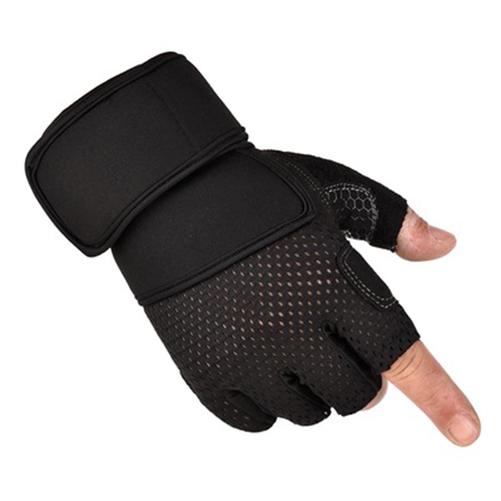 Gants d'haltérophilie pour hommes et femmes, sport et fitness avec support pour on respirants pour la moitié des doigts, excellente adhérence pour le fitness, la musculation, l'haltérophilie
