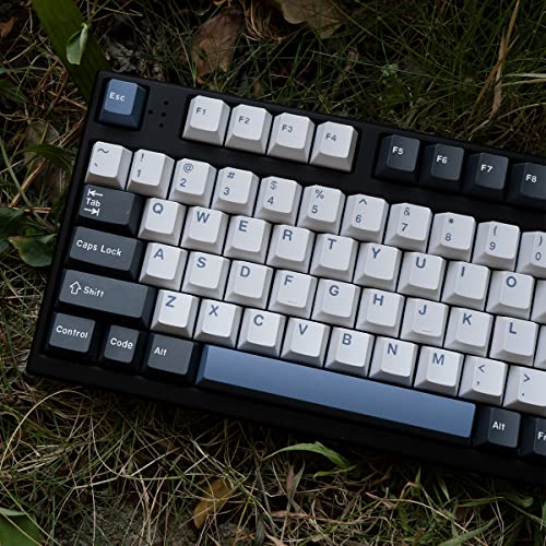 Arctic Blue White Keycaps Full Set 173 Keys Cherry Profile Doubleshot Custom Keycaps for Cherry MX Gateron Kailh Box Switches Mechanical Keyboards