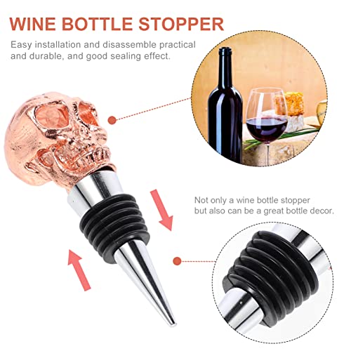 Tapones para botellas de vino de calavera, aleación de zinc elegante 7