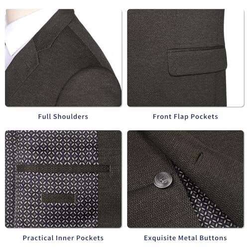 Men's Classic Fit 2 Button Knit Stretch Blazer Sport Coat – Business Casual Jacket for Office Travel Events4
