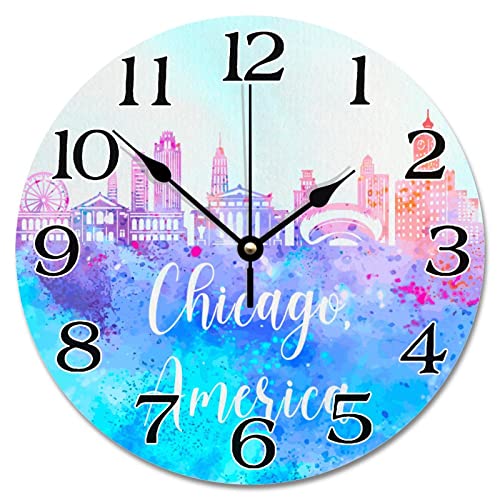 Horloge murale moderne inspirée de Chicago comme décoration de salon