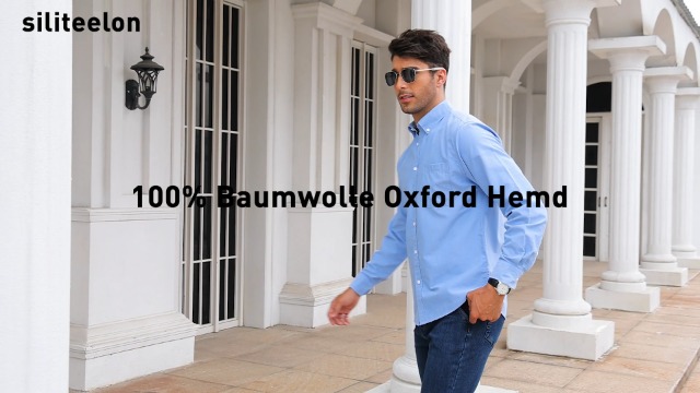 Herren Hemden Langarm Hemd Slim Fit Button Freizeit Produktbild-Vorschau 5