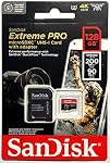 MicroSDXC 128GB SanDisk SDSQXCD-128G-GN6MA Extreme PRO C'est le cas. 200MB/s W: 90MB/s UHS-I U3 V30 4K Ultra HD A2 Compatible avec SD Adaptateur inclus